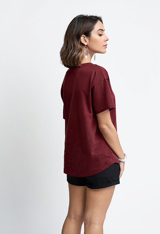 Modern Maroon Oversized T-shirt