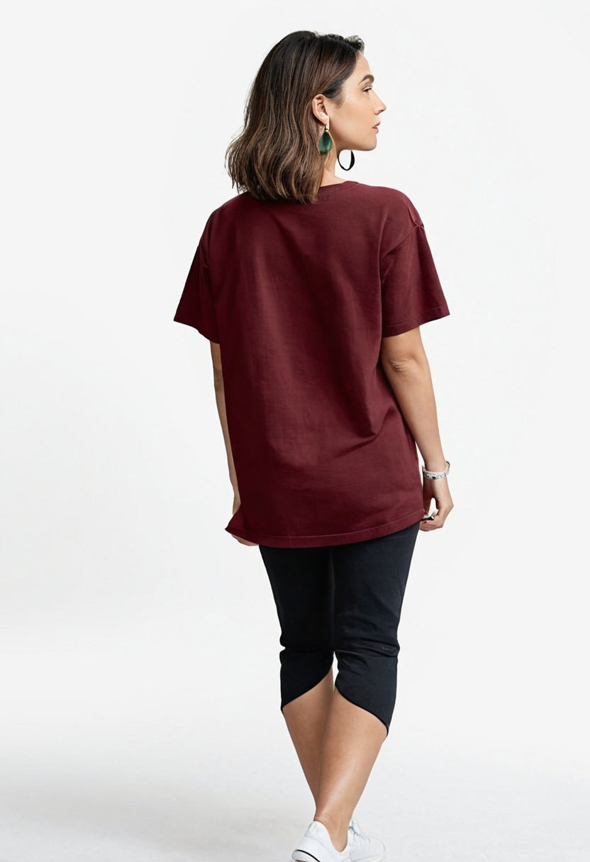 Modern Maroon Oversized T-shirt