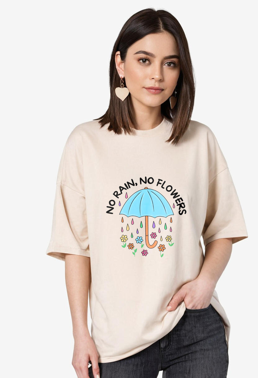 Modern Cream Oversized T-shirt