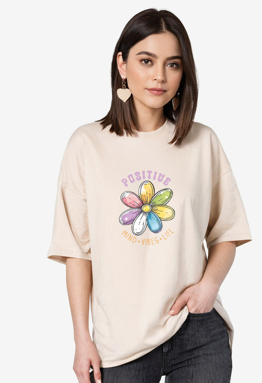 Stylish Cream Oversized T-shirt