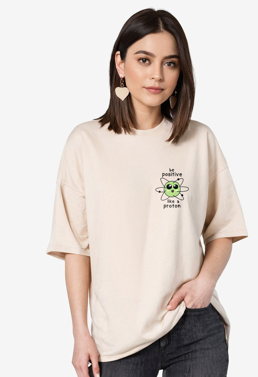Stylish Cream Oversized T-shirt
