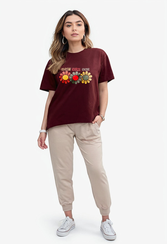 Modern Maroon Oversized T-shirt