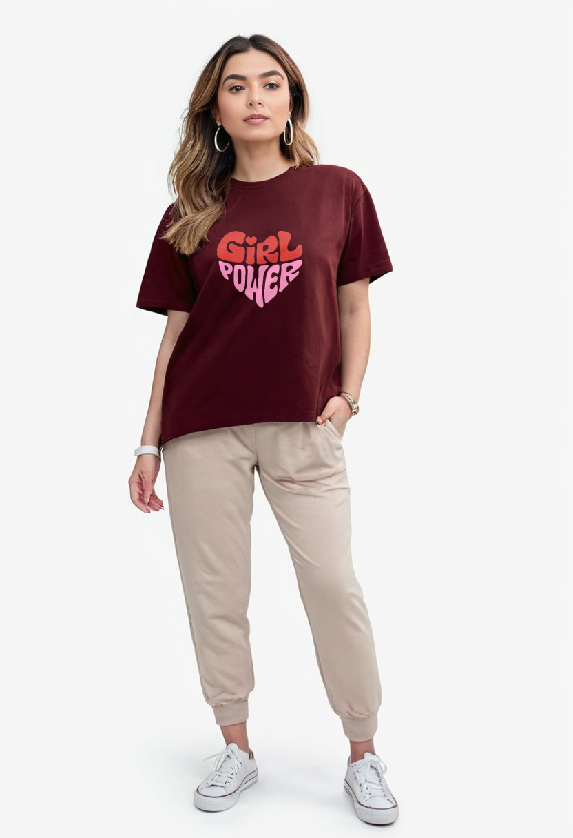 Modern Maroon Oversized T-shirt